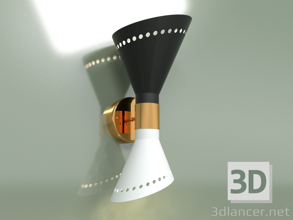 modello 3D Lampada da parete Stilnovo a due teste - anteprima