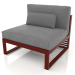3d model Modular sofa, section 3, high back (Wine red) - preview