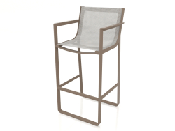 Stool with a high back and armrests (Bronze)