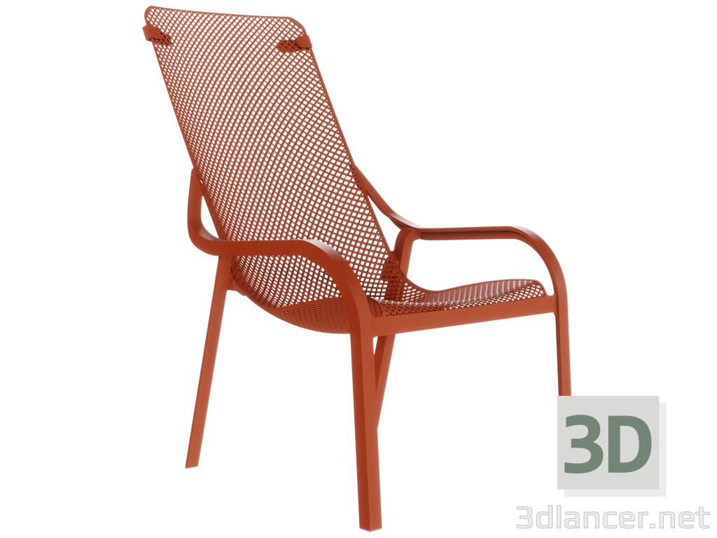 3d Пластиковое кресло для отдыха Net Lounge торговой марки Nardi модель купить - ракурс