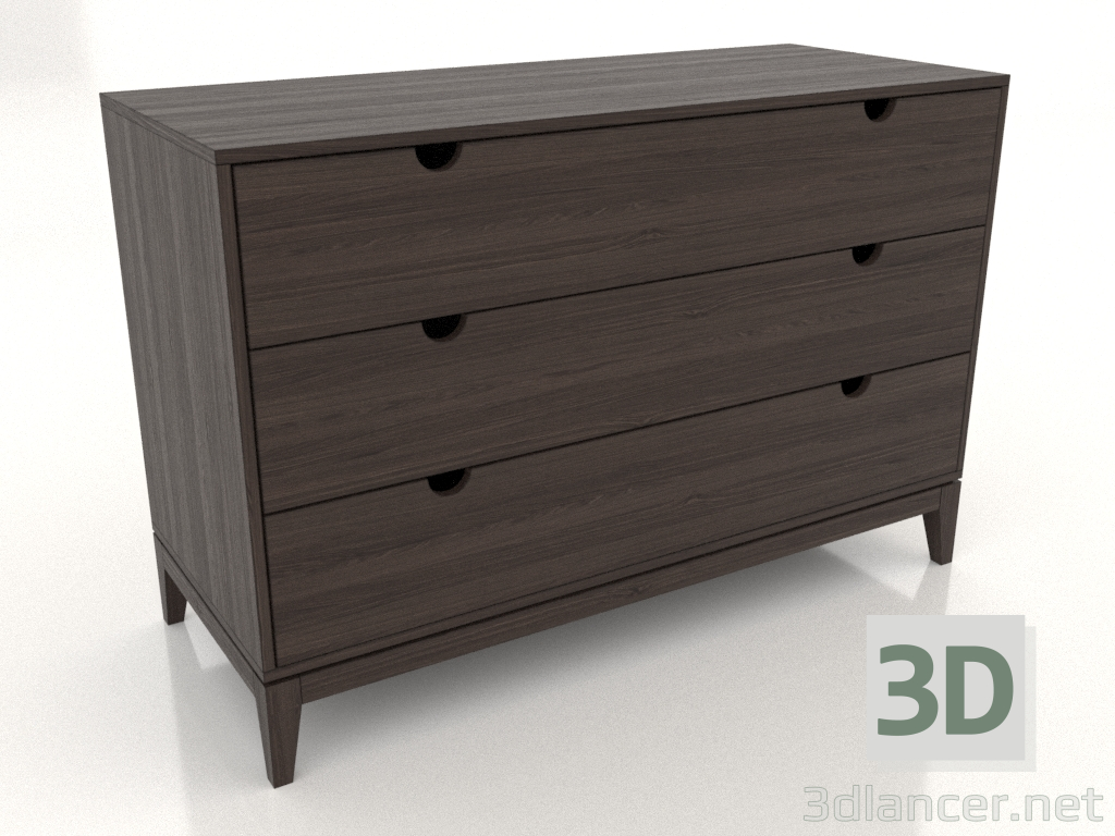 3d model Cómoda 1200x500 mm (nogal ceniza) - vista previa