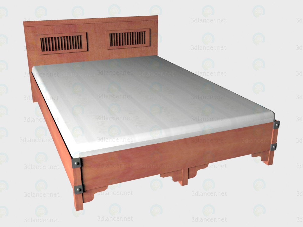 3d model Cama doble 140x220 - vista previa