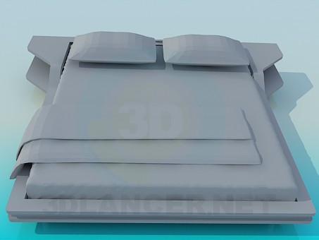 3D modeli Yatak yüksek Poly - önizleme