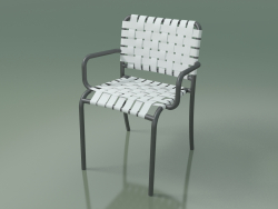 Outdoor Stackable Armchair InOut (824, Gray Lacquered Aluminum)