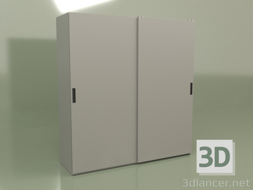 3D modeli Gardırop 2 kapaklı Mn 120 (gri) - önizleme