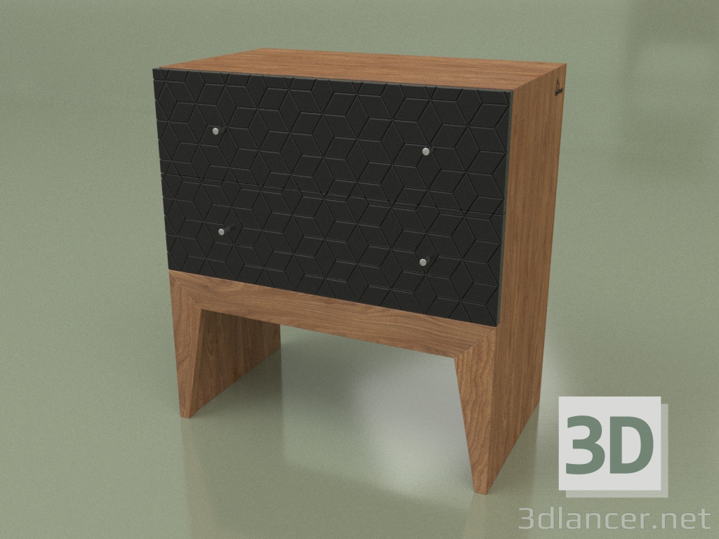 3D modeli Başucu masası HALA YENİ 2 (ral 9004 freza zvezda oreh) - önizleme