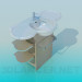 3D modeli Ayaklı lavabo raflar ile - önizleme
