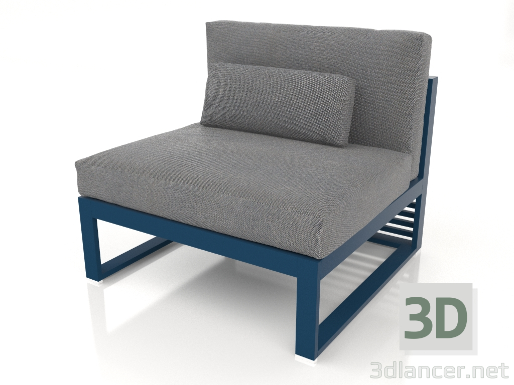 modèle 3D Canapé modulable, section 3, dossier haut (Gris bleu) - preview