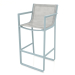 3d model Stool with a high back and armrests (Blue gray) - preview