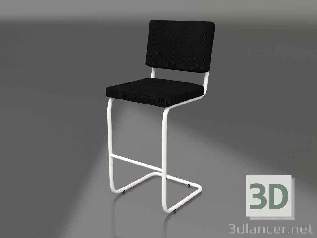 3d model Bar stool Ridge Rib (Black) - preview