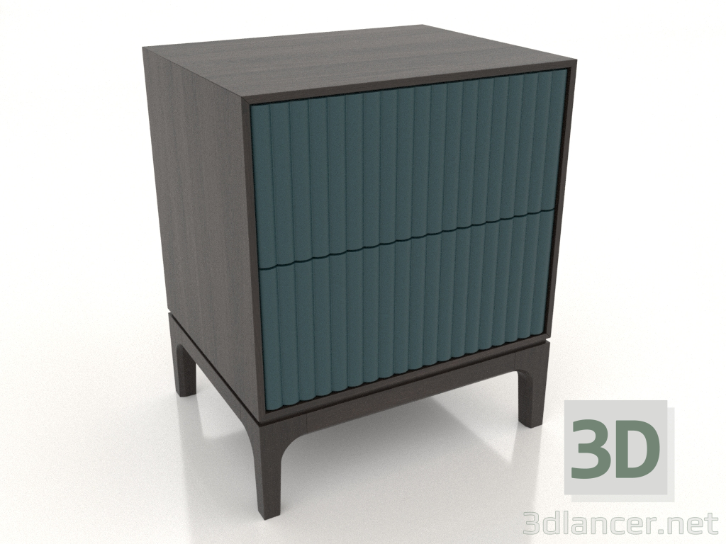 3d model Bedside table FARGO 2 drawers with milled facades (sea wave, wenge oak, option 4) - preview