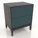 3d model Bedside table FARGO 2 drawers with milled facades (sea wave, wenge oak, option 4) - preview