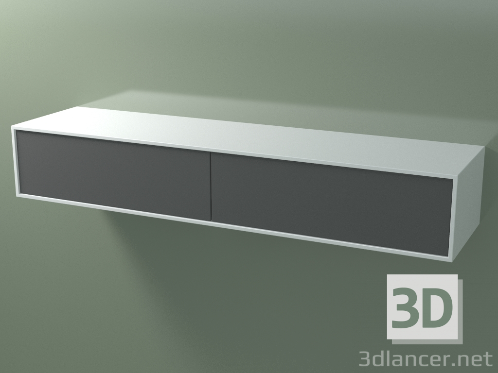 3D Modell Doppelbox (8AUFAA02, Gletscherweiß C01, HPL P05, L 144, P 36, H 24 cm) - Vorschau