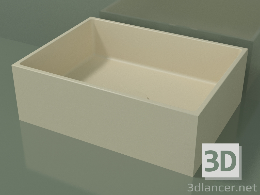 3D Modell Arbeitsplatte Waschbecken (01UN21101, Knochen C39, L 48, P 36, H 16 cm) - Vorschau