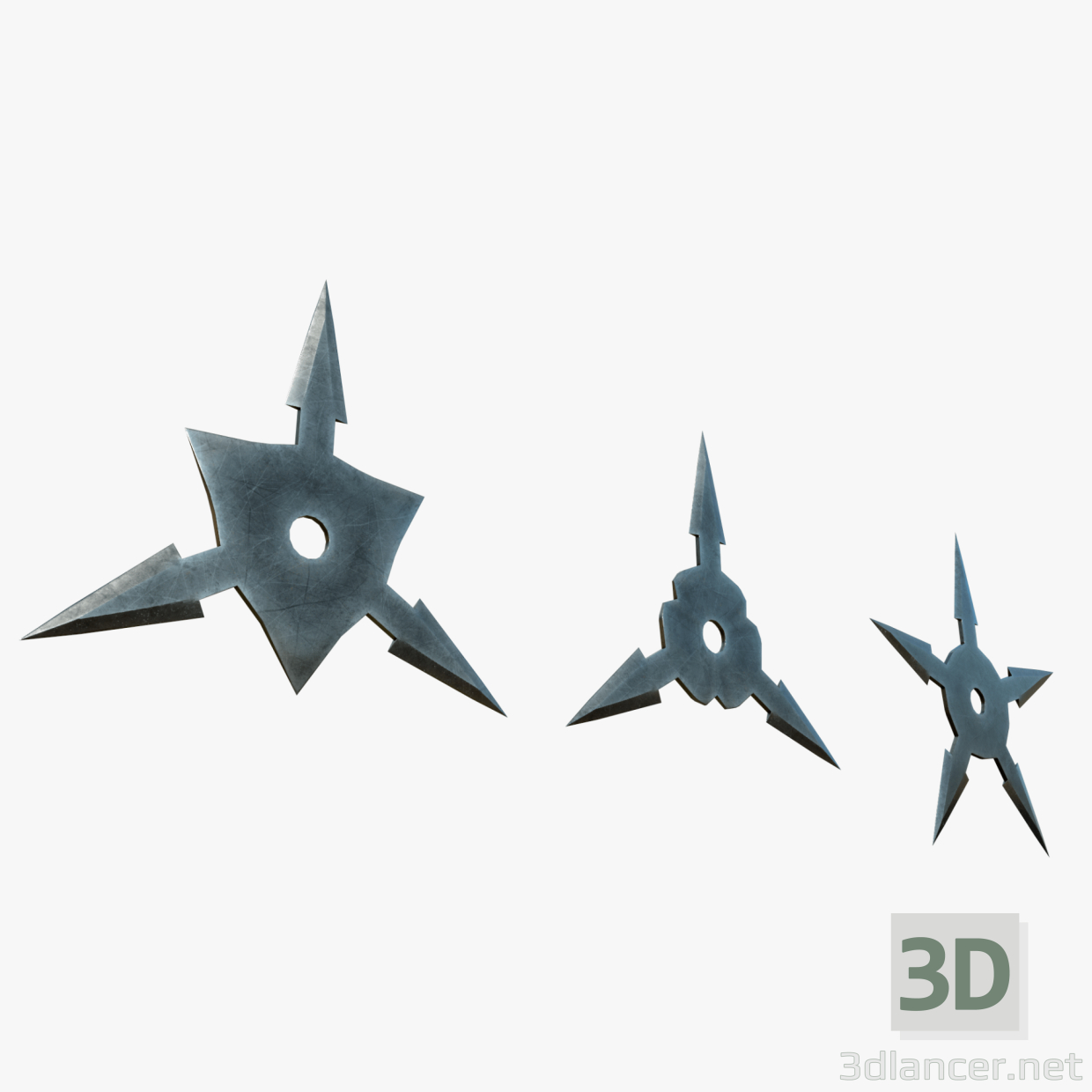 3d shuriken collection model buy - render