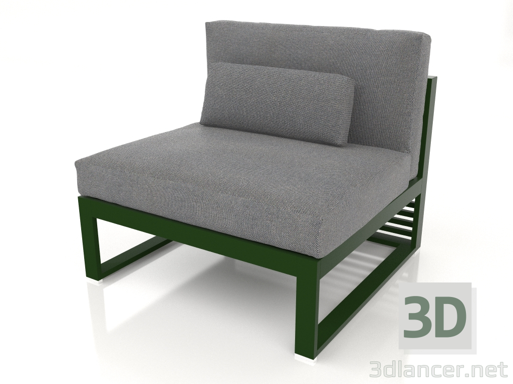 3d model Modular sofa, section 3, high back (Bottle green) - preview