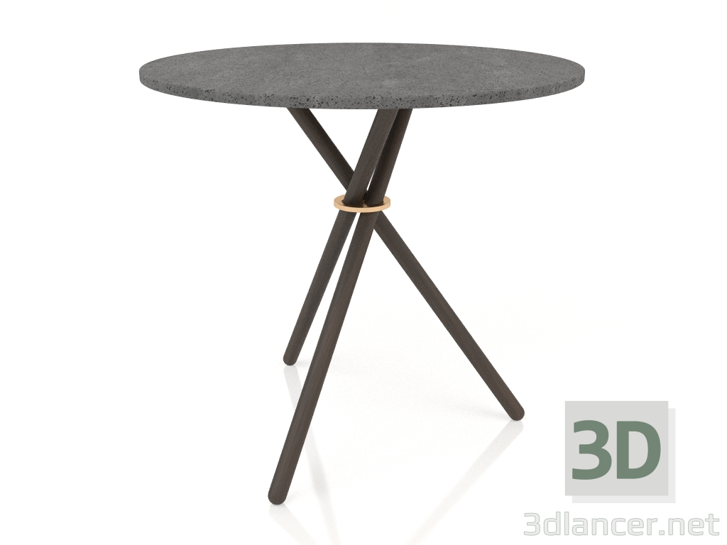 modello 3D Tavolino Aldric (Cemento scuro, Rovere scuro) - anteprima