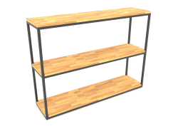 Rack-console rectangulaire (PLANCHER BOIS, 120x30x86, 3 étagères)