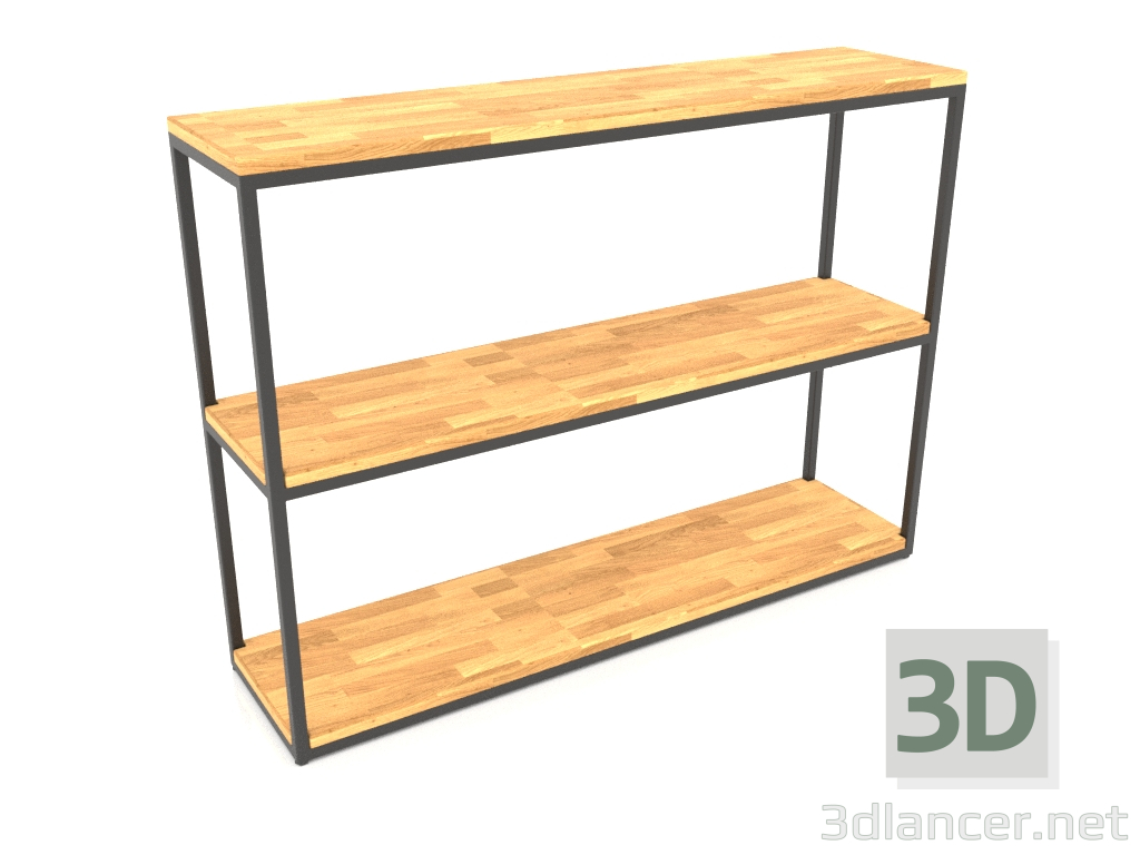 3d model Consola-bastidor rectangular (PISO DE MADERA, 120x30x86, 3 baldas) - vista previa