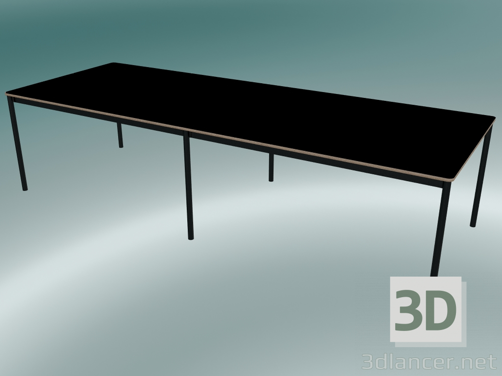 3d model Rectangular table Base 300x110 cm (Black, Plywood, Black) - preview