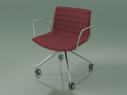 Cadeira 3126 (4 rodízios, com braços, LU1, com estofamento removível de tecido)