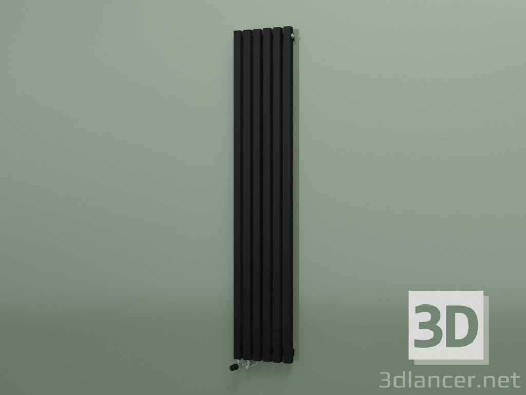 modello 3D Radiatore verticale RETTA (6 sezioni 1800 mm 40x40, nero opaco) - anteprima