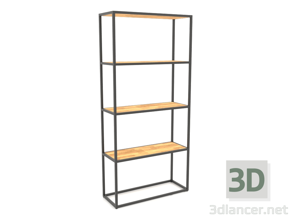 3D Modell Großes rechteckiges Regal (HOLZ, 80x30x170) - Vorschau