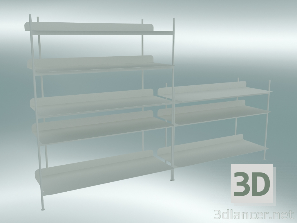 modèle 3D Compilation du système de rack (configuration 7, blanc) - preview