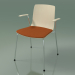 3D modeli Sandalye 3976 (4 metal ayak, koltukta ve kolçaklarda yastık, beyaz huş ağacı) - önizleme