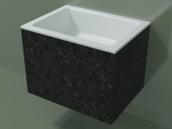 Wall-mounted washbasin (02R122101, Nero Assoluto M03, L 48, P 36, H 36 cm)