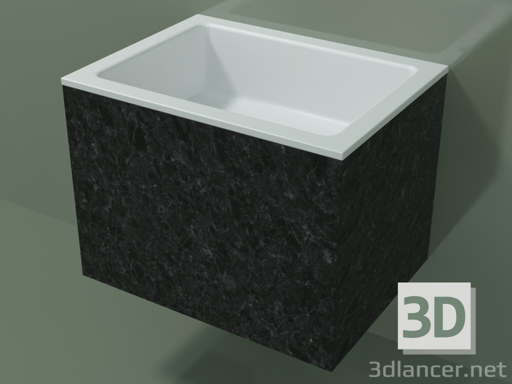 3D modeli Duvara monte lavabo (02R122101, Nero Assoluto M03, L 48, P 36, H 36 cm) - önizleme