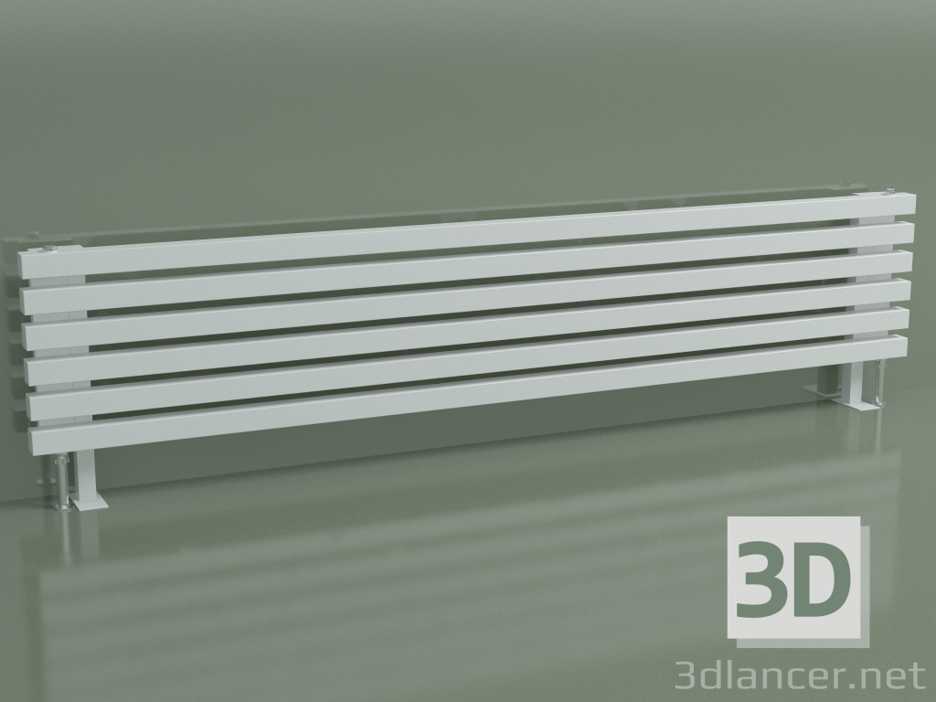 3D Modell Horizontalstrahler RETTA (6 Abschnitte 1800 mm 40x40, weiß glänzend) - Vorschau