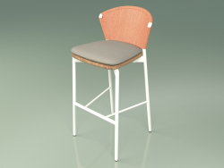 Bar stool 050 (Orange, Metal Milk, Teak)