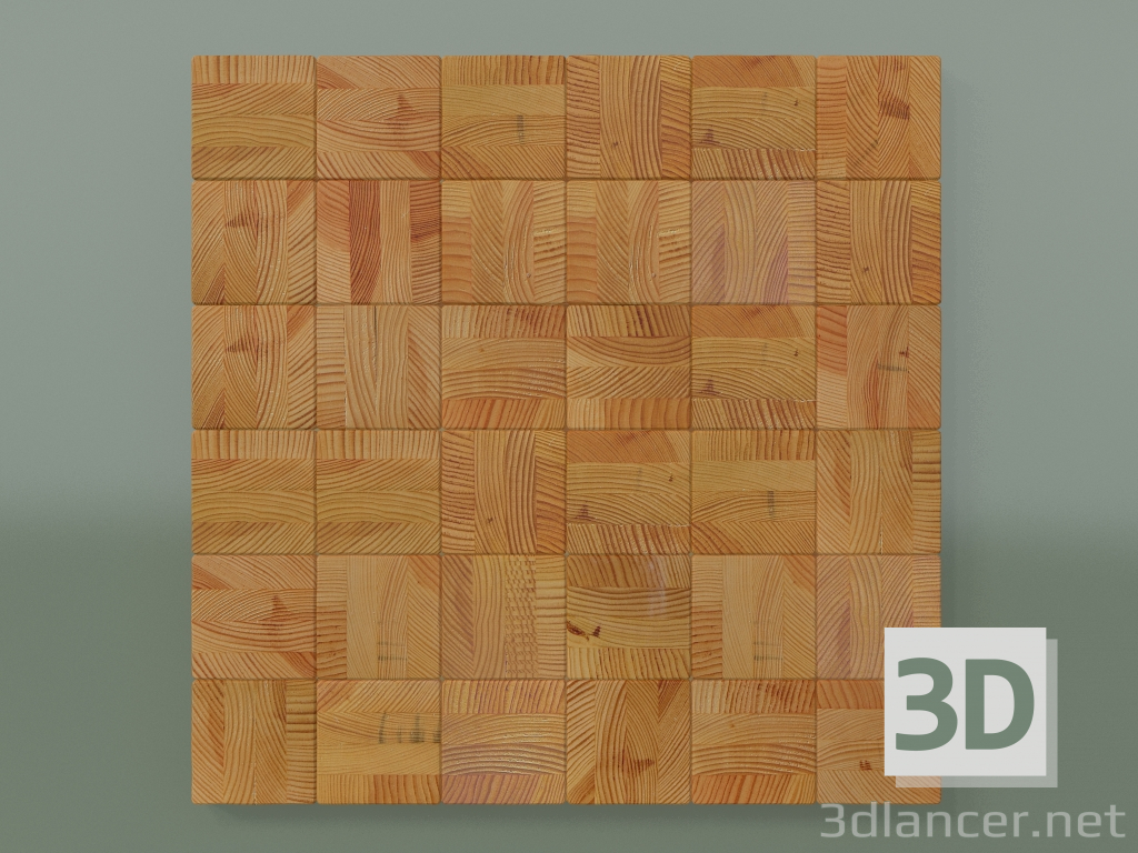 Modelo 3d Painel de madeira natural - preview