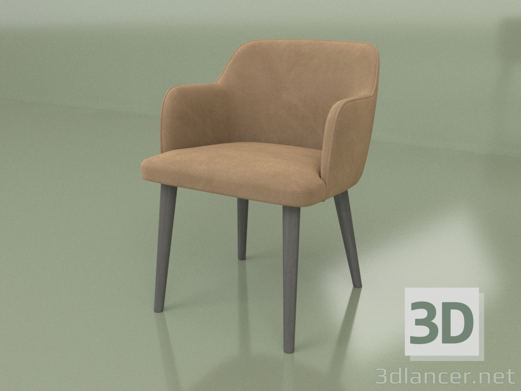 Modelo 3d Cadeira Santino (pernas pretas) - preview