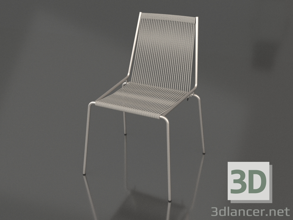 modello 3D Sedia Noel (base in acciaio, drizza bandiera in lana grigio chiaro) - anteprima