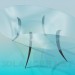 3d model Glass table with shelf - preview