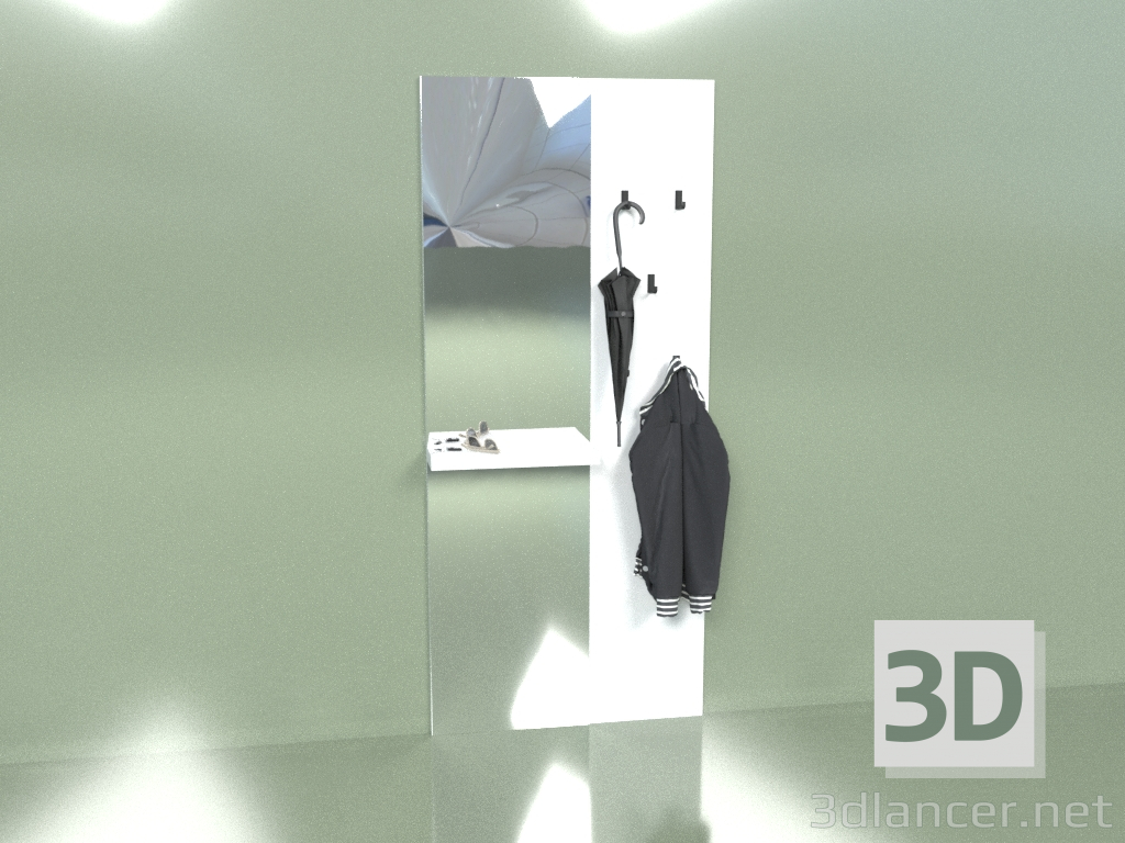 3d model Hanger with mirror and shelf (10411) - preview