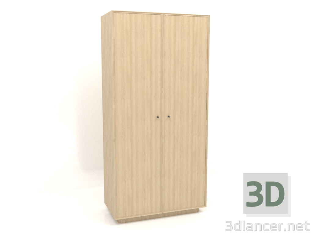 modello 3D Armadio L 04 (1005x501x2066, legno bianco) - anteprima