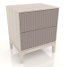 3d model FARGO bedside table 2 drawers with milled facades (platinum, bleached oak, option 4) - preview