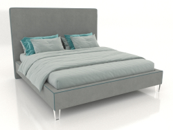 मेलोनी में मुलायम हेडबोर्ड वाला डबल बेड