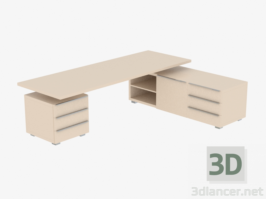 3D modeli Kıdemli Köşe Yazı Masası - önizleme