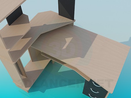 3d модель Компьютерный стол – превью 3d модель Компьютерный стол – превью