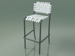 Chaise de bar de rue empilable InOut (828, aluminium laqué gris)