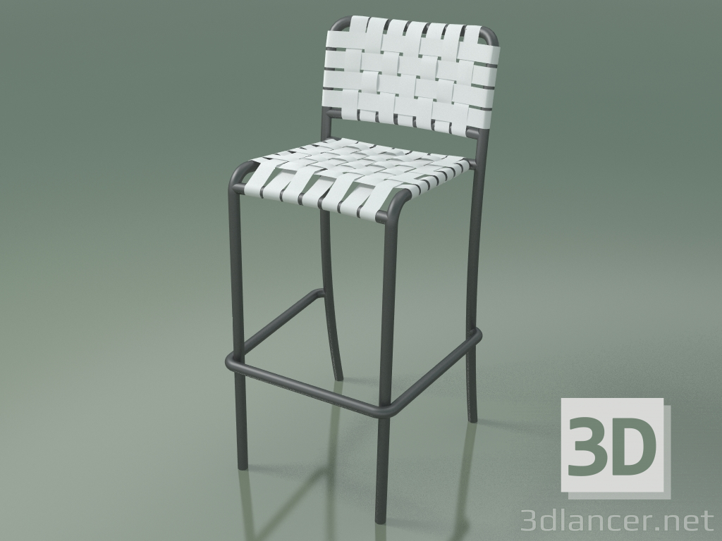 modello 3D Sedia impilabile da bar InOut (828, alluminio laccato grigio) - anteprima