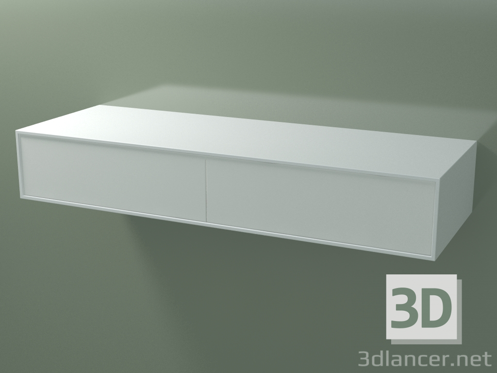 3D Modell Doppelbox (8AUFAB02, Gletscherweiß C01, HPL P01, L 144, P 50, H 24 cm) - Vorschau