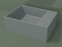 Countertop washbasin (01UN21102, Silver Gray C35, L 48, P 36, H 16 cm)