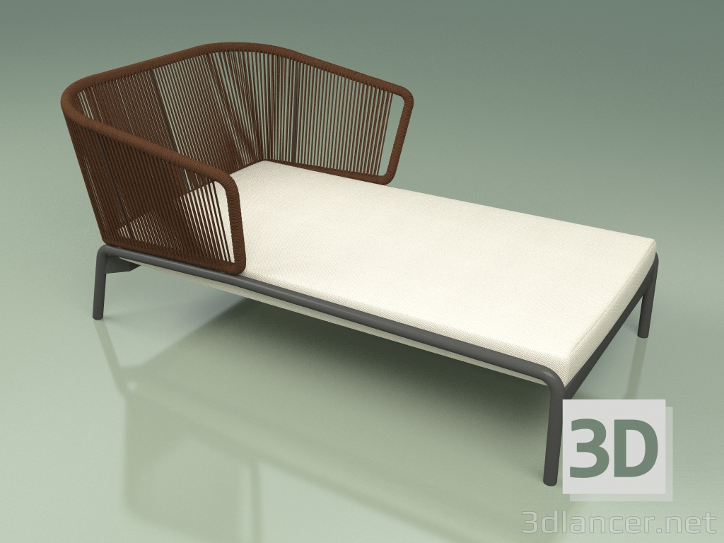 modèle 3D Chaise longue 004 (Cordon 7mm Marron) - preview