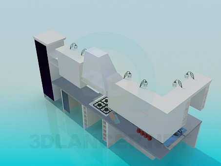 3d модель Світлий кухонний гарнітур – превью 3d модель Світлий кухонний гарнітур – превью
