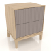 3d model FARGO bedside table 2 drawers with milled facades (platinum, lightened oak, option 4) - preview